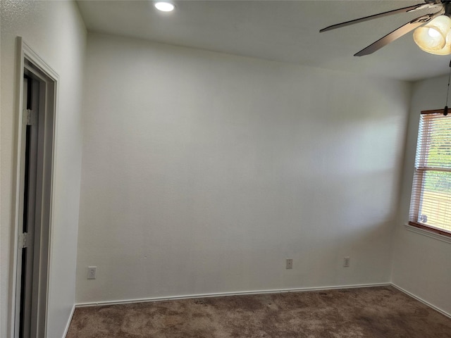4026 Carrington Dr, Garland, TX 75043 - unfurnished room featuring carpet, ceiling fan, baseboards, and recessed lighting