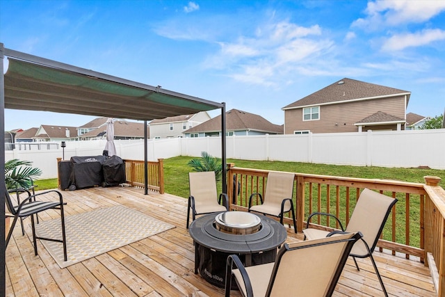 9129 Blackstone Dr, Providence Village, TX 76227 - deck featuring an outdoor fire pit