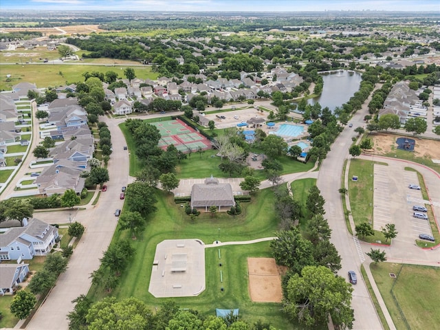 9129 Blackstone Dr, Providence Village, TX 76227 - aerial view of property's location with nearby suburban area and a nearby body of water