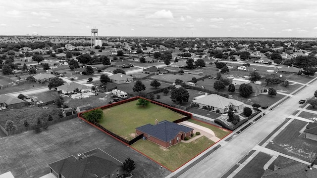 1551 Whiterock Dr, Midlothian, TX 76065 - aerial perspective of suburban area featuring property parcel outlined