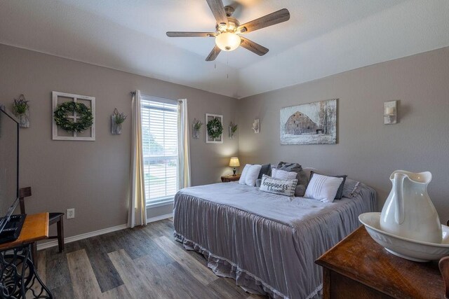1551 Whiterock Dr, Midlothian, TX 76065 - bedroom featuring wood finished floors, baseboards, and ceiling fan