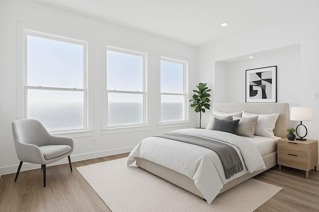 2235 Lovedale Ave Unit 102, Dallas, TX 75235 - bedroom featuring multiple windows, wood finished floors, baseboards, and recessed lighting