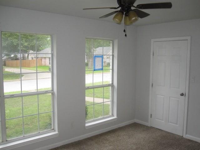 101 Ginger Dr, Pottsboro, TX 75076 - carpeted spare room with plenty of natural light, ceiling fan, and baseboards