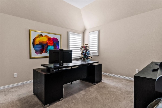 3480 Newport Dr, Prosper, TX 75078 - office space featuring carpet, lofted ceiling, and baseboards