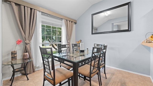 5323 Northridge Blvd, North Richland Hills, TX 76180 - tiled dining area with vaulted ceiling and baseboards