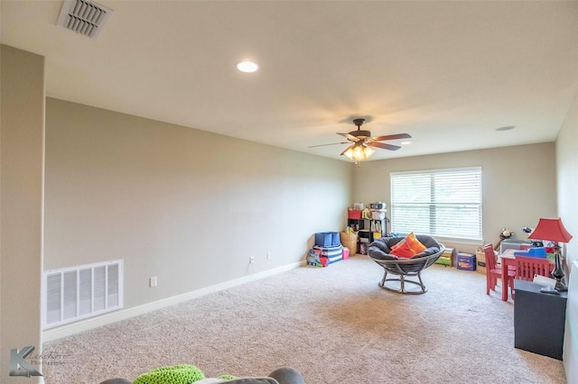 602 Prosperity Rd, Abilene, TX 79602 - game room with carpet floors, ceiling fan, baseboards, and recessed lighting