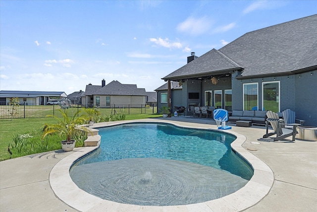 1007 Sinopa St, Caddo Mills, TX 75135 - view of swimming pool featuring a patio area and an outdoor living space