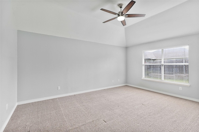2814 Saddlebred Trl, Celina, TX 75009 - carpeted empty room featuring ceiling fan, lofted ceiling, and baseboards