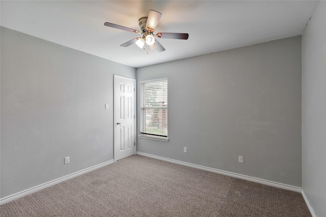 2814 Saddlebred Trl, Celina, TX 75009 - spare room featuring light carpet, a ceiling fan, and baseboards