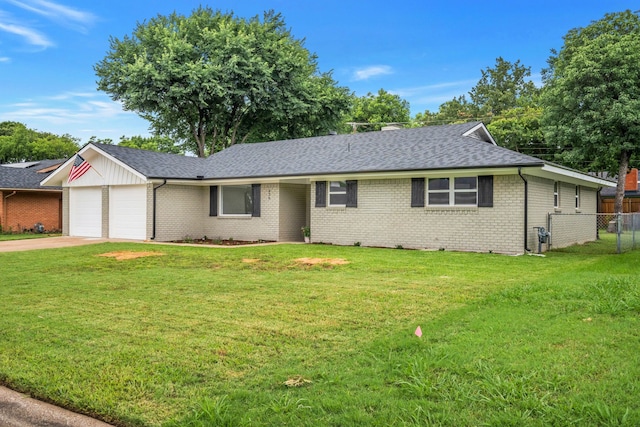 436 Crestwood Ter, Hurst, TX 76053 - ranch-style house with an attached garage, brick siding, roof with shingles, and driveway