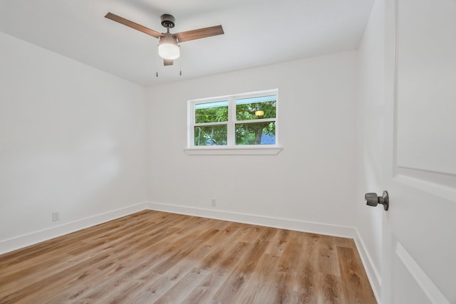 436 Crestwood Ter, Hurst, TX 76053 - spare room featuring baseboards, light wood-style flooring, and a ceiling fan