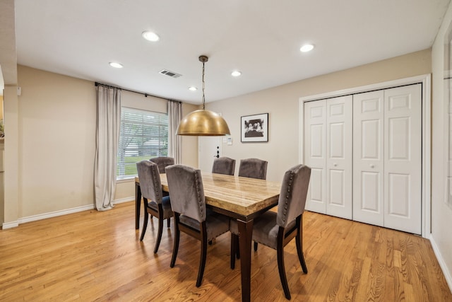 9834 Carnegie Dr, Dallas, TX 75228 - dining room featuring light wood finished floors, recessed lighting, and baseboards