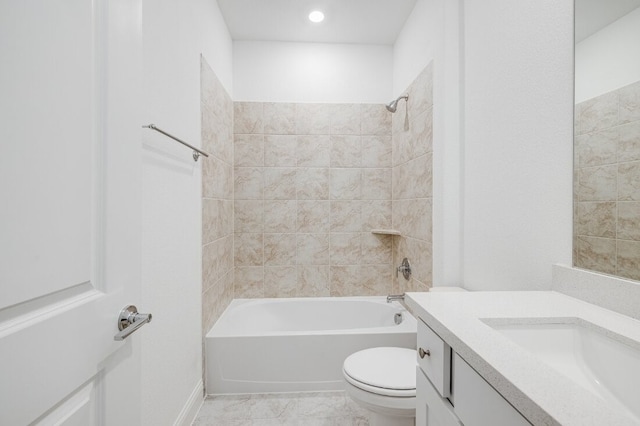 1204 Toro Trl, Fort Worth, TX 76052 - bathroom featuring toilet, vanity, and bathing tub / shower combination