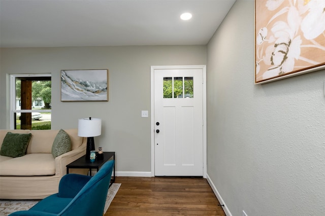 7333 Pensacola Ave, Fort Worth, TX 76116 - foyer entrance with wood finished floors, plenty of natural light, baseboards, and recessed lighting
