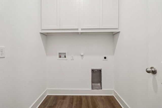2208 13th St, Argyle, TX 76226 - laundry room with cabinet space, baseboards, hookup for an electric dryer, and gas dryer hookup