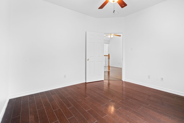 12809 Conifer Ln, Fort Worth, TX 76040 - spare room featuring ceiling fan, wood finished floors, and baseboards