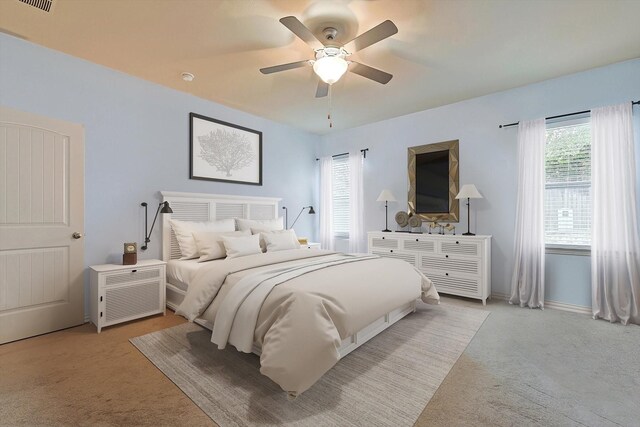 7009 Bishop Pine Rd, Denton, TX 76208 - bedroom featuring light colored carpet and ceiling fan