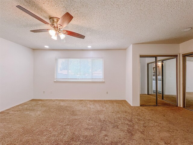 1013 Gannon Dr, Plano, TX 75025 - spare room with carpet, ceiling fan, a textured ceiling, and recessed lighting