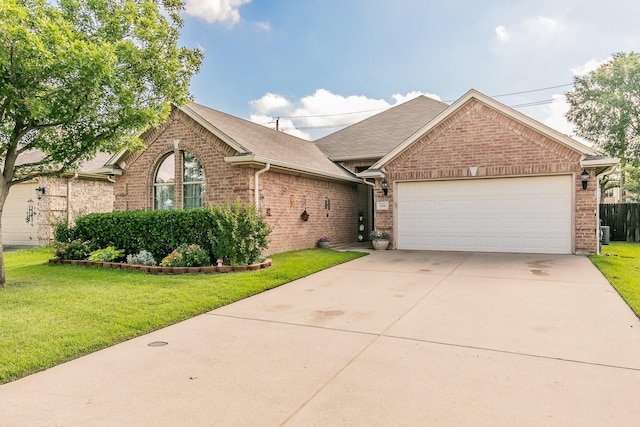 2516 Rushing Springs Dr, Fort Worth, TX 76118 - single story home featuring brick siding, a front yard, a garage, and concrete driveway