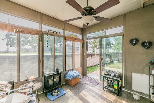 2516 Rushing Springs Dr, Fort Worth, TX 76118 - sunroom with a ceiling fan