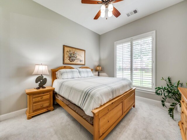 11483 Mirage Ln, Frisco, TX 75033 - bedroom featuring baseboards, light colored carpet, and a ceiling fan