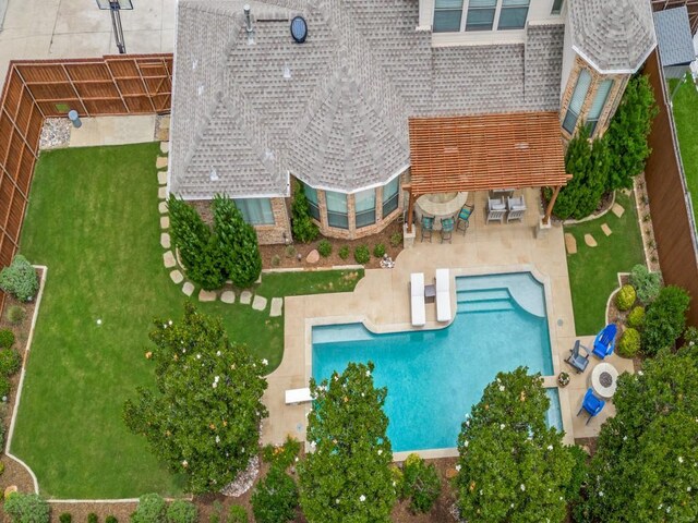 11483 Mirage Ln, Frisco, TX 75033 - view from above of property featuring a pool area