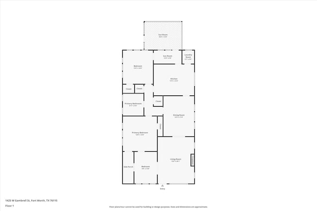 1425 W Gambrell St, Fort Worth, TX 76115 - property floor plan