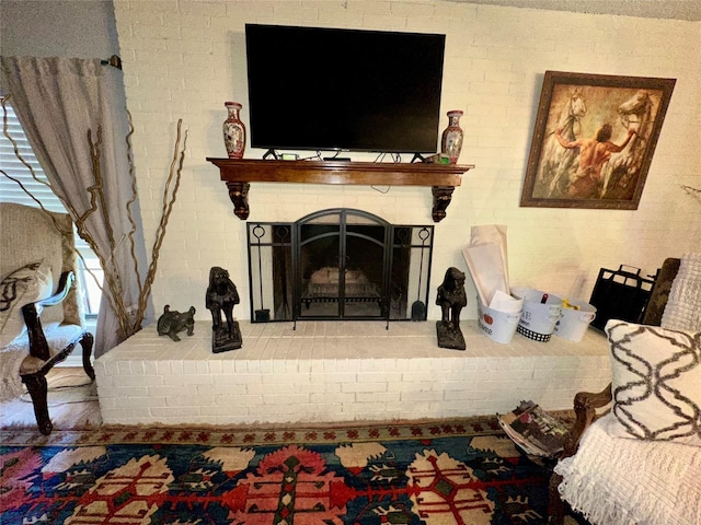 1002 Wrights W, Comanche, TX 76442 - detailed view of a brick fireplace