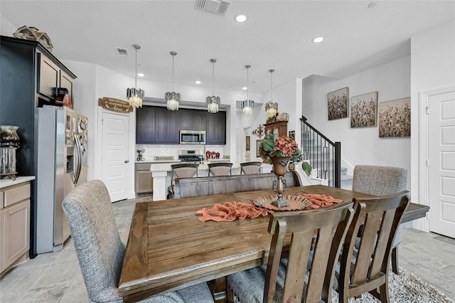 1134 Morgan Dr, Sherman, TX 75090 - dining area featuring recessed lighting and stairs