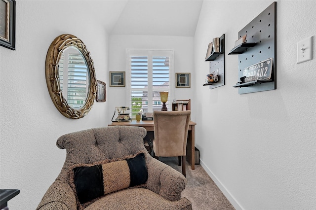 1134 Morgan Dr, Sherman, TX 75090 - sitting room featuring carpet, baseboards, and lofted ceiling