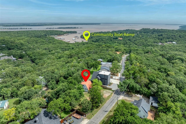 195 Cambridge Dr, Pottsboro, TX 75076 - bird's eye view of a forest and a large body of water