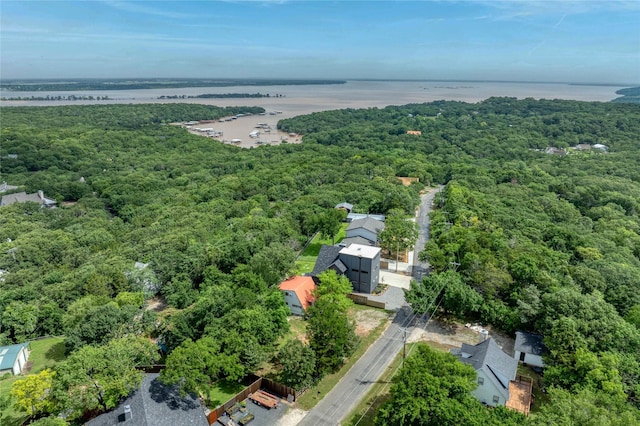 195 Cambridge Dr, Pottsboro, TX 75076 - aerial view of a heavily wooded area and a nearby body of water