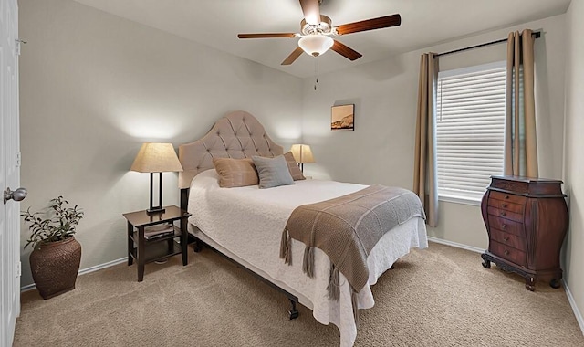 3200 Keathley Dr, Waco, TX 76655 - bedroom featuring carpet flooring, baseboards, and a ceiling fan