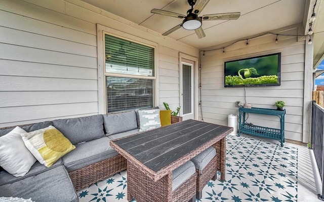 3200 Keathley Dr, Waco, TX 76655 - view of patio featuring ceiling fan, outdoor lounge area, and outdoor dining space
