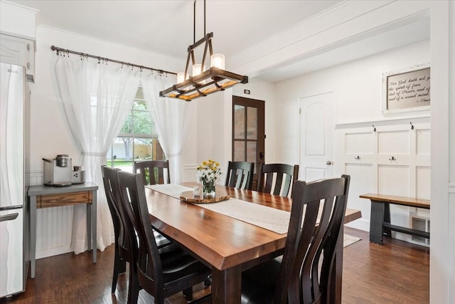 7844 Fairway Rd, Woodway, TX 76712 - dining room with dark wood-style floors and a chandelier