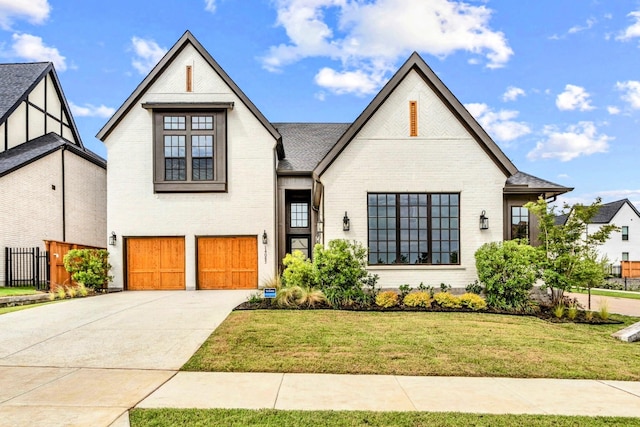 14085 Nicollet Dr, Frisco, TX 75033 - view of front of house with brick siding, a garage, concrete driveway, and a shingled roof