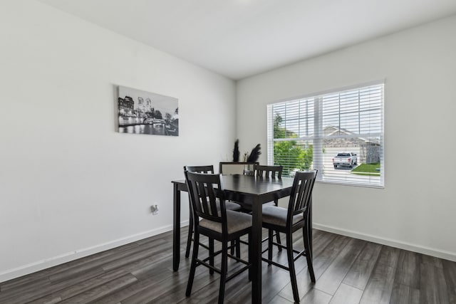 1421 Ancer Way, Fort Worth, TX 76052 - dining area featuring dark wood-style flooring and baseboards