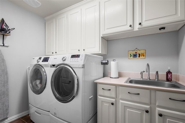 3042 Preston Club Dr, Sherman, TX 75092 - laundry area with cabinet space and washer and dryer