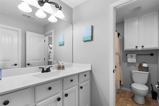 3042 Preston Club Dr, Sherman, TX 75092 - bathroom featuring vanity, toilet, curtained shower, and baseboards
