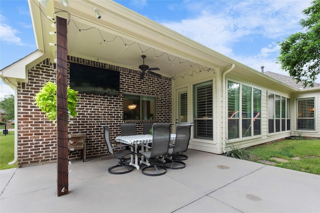 3042 Preston Club Dr, Sherman, TX 75092 - view of patio featuring ceiling fan and outdoor dining space