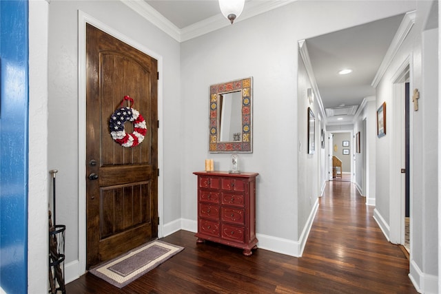 3042 Preston Club Dr, Sherman, TX 75092 - entrance foyer featuring wood finished floors, ornamental molding, recessed lighting, and baseboards