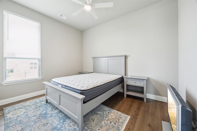 2608 Morning Mist Ln, Nevada, TX 75173 - bedroom featuring wood finished floors, baseboards, and ceiling fan
