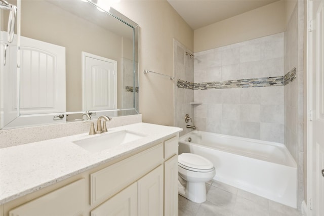 2608 Morning Mist Ln, Nevada, TX 75173 - bathroom with vanity, shower / bathtub combination, toilet, and tile patterned floors