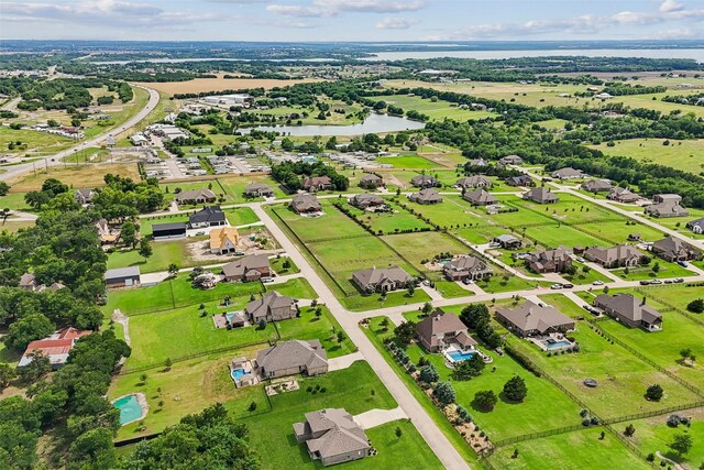 2608 Morning Mist Ln, Nevada, TX 75173 - aerial view of residential area featuring a large body of water