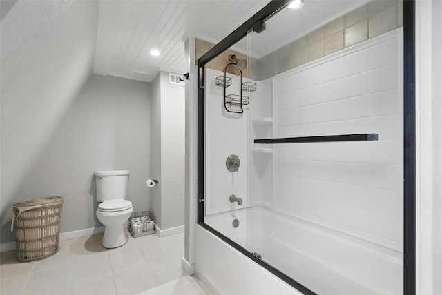 4009 Seminole Trl, Granbury, TX 76048 - full bathroom featuring baseboards, shower / washtub combination, toilet, and tile patterned flooring
