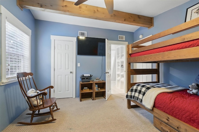 4009 Seminole Trl, Granbury, TX 76048 - carpeted bedroom with beam ceiling