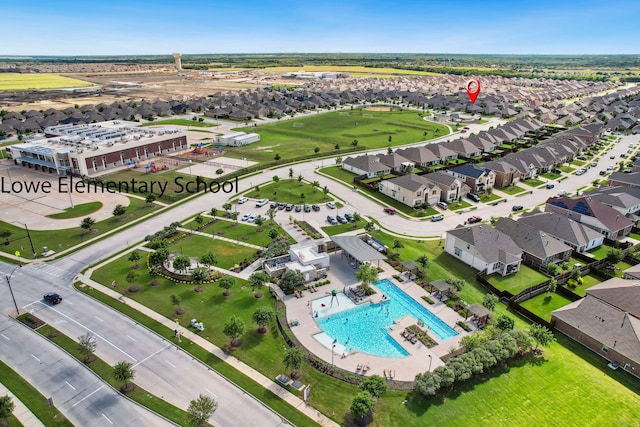 404 Madrone Ln, Princeton, TX 75407 - aerial perspective of suburban area featuring a pool
