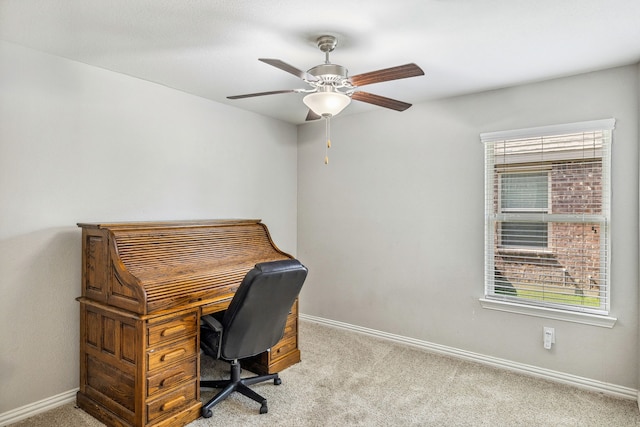 404 Madrone Ln, Princeton, TX 75407 - office with light carpet, baseboards, and a ceiling fan