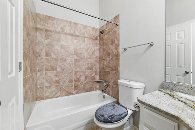 3402 Blue Forest Dr, Arlington, TX 76001 - bathroom featuring shower / washtub combination, toilet, and vanity