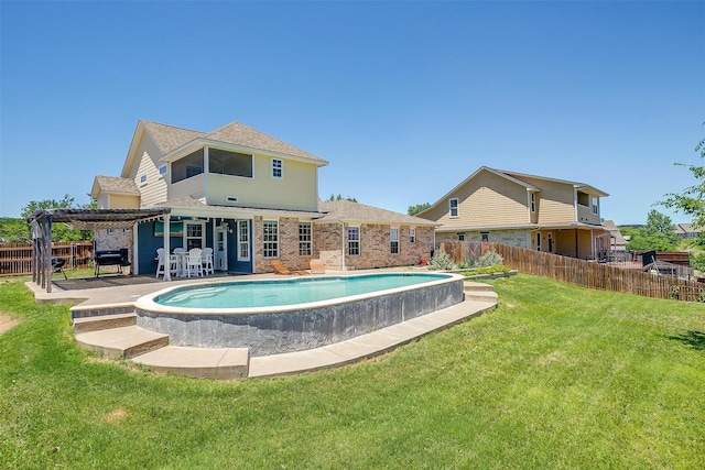 106 Camelot St, Glen Rose, TX 76043 - view of pool with a pergola and a fenced backyard